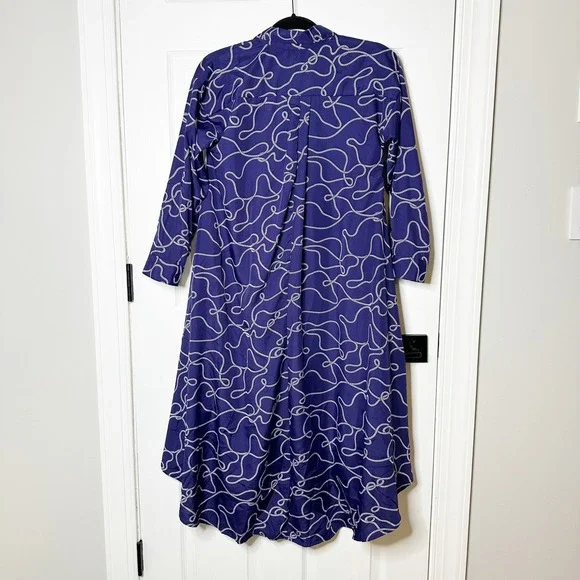Truly 4 You Shirt Dress Womens Small Purple Nautical Rope High Low Excellent - Picture 5 of 5